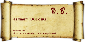 Wimmer Bulcsú névjegykártya