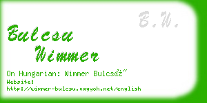 bulcsu wimmer business card